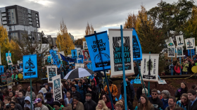 Climate action supporters in Eugene