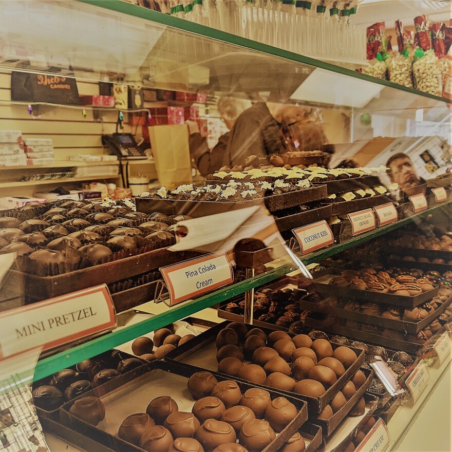 The candy counter at Rheb's. You'll take a number, deli-style. And you'll wait. But it will be worth it. (photo credit: Aaron Henkin)