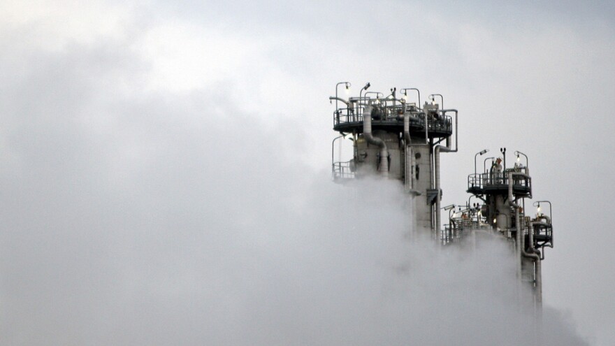 Part of Iran's Arak heavy water plant is enveloped in steam in 2011. The plant, which is not yet finished, would produce plutonium that could potentially be used to make a nuclear weapon.