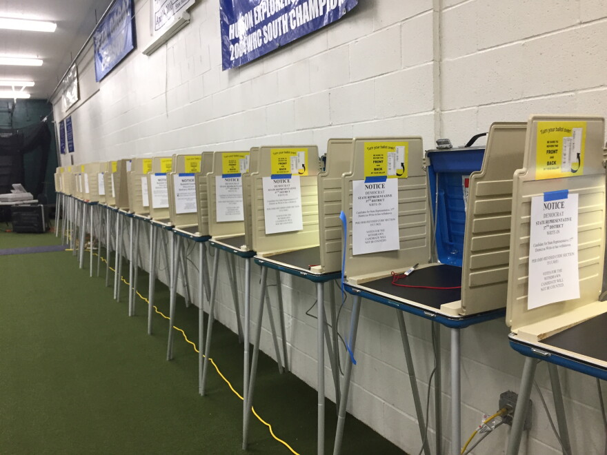 A polling site in Hudson, ready for voters
