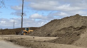 Prepping the site east of Amend Park for the new ice arena