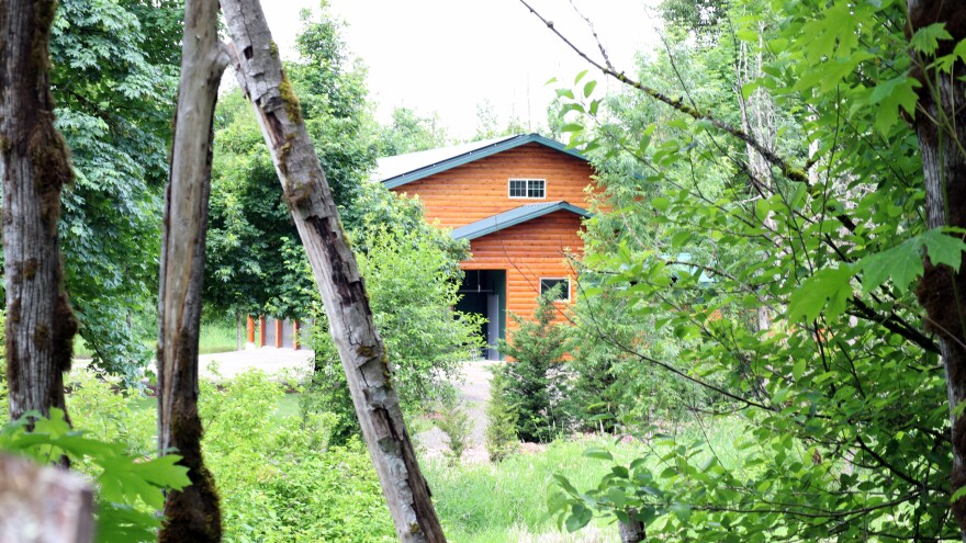 This June 3, 2026 photo shows an unpermitted structure sitting on a parcel owned by Kathleen Jones-McCann, as seen from Mark Shaffer's property.