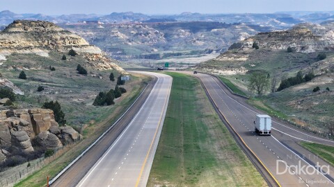 Scenic views along Interstate 94 through the badlands