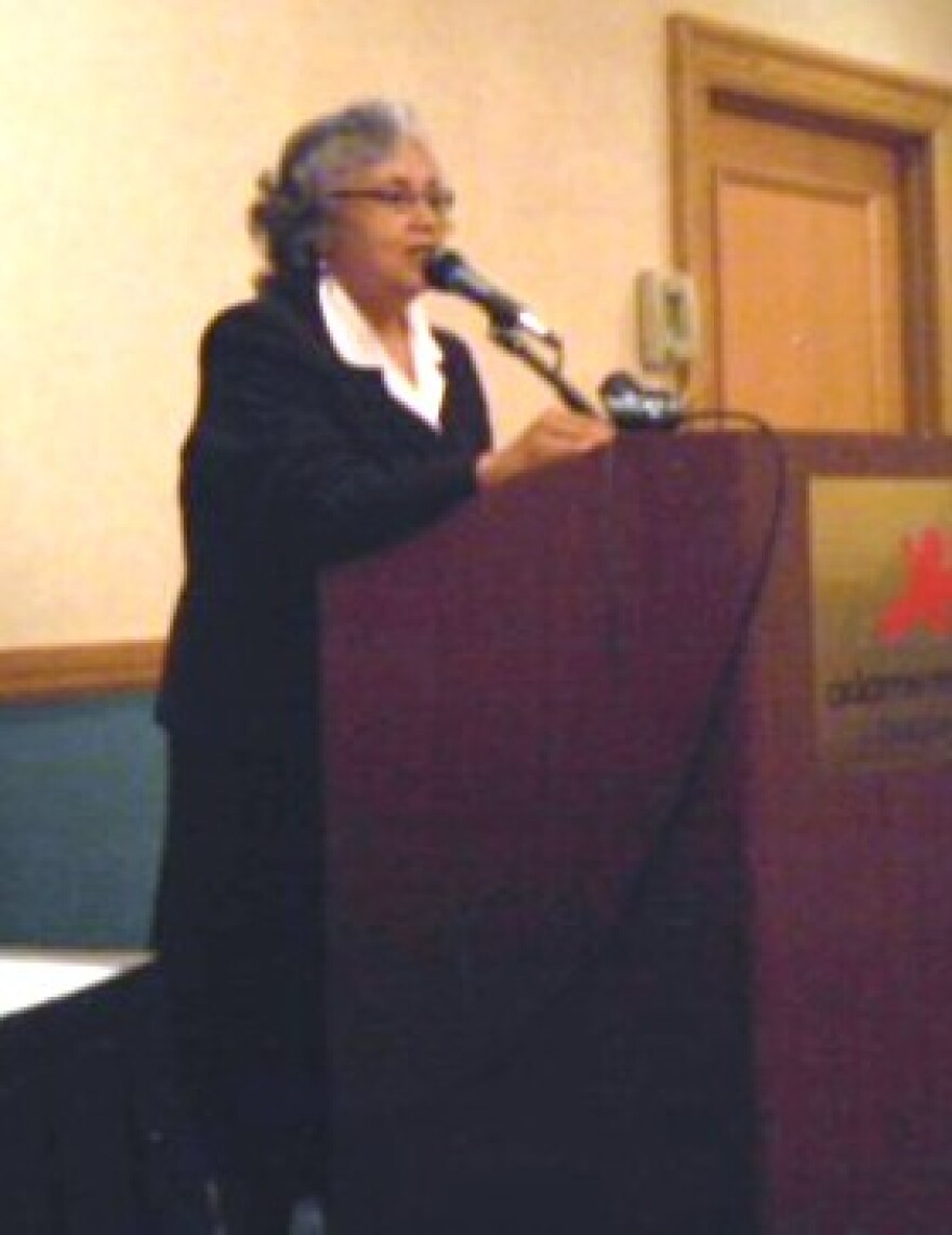 Seneca Nation clerk Jackie Bowen appeared in Buffalo
