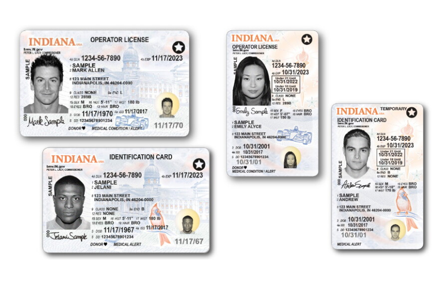 Changes to Indiana's ID will include a new laser-inscribed black and white photo and miniature portrait on the cards.