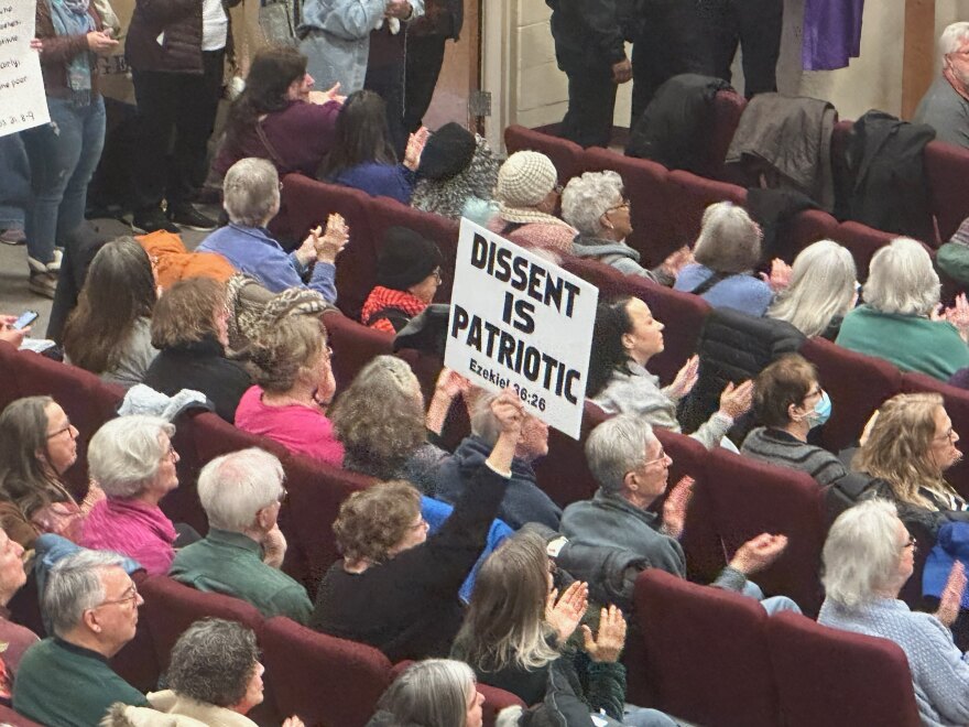 A crowd gathered at St. John Missionary Baptist Church for a prayer gathering as Temporary Protected Status for Haitians nears expiration.