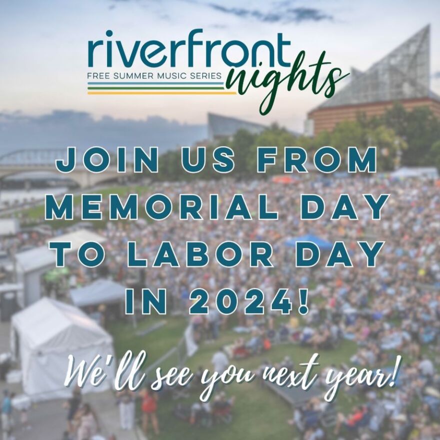 Riverfront Nights in 2024 banner.