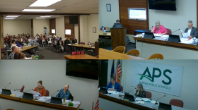 A screenshot from the APS school board meeting on 4/28/25