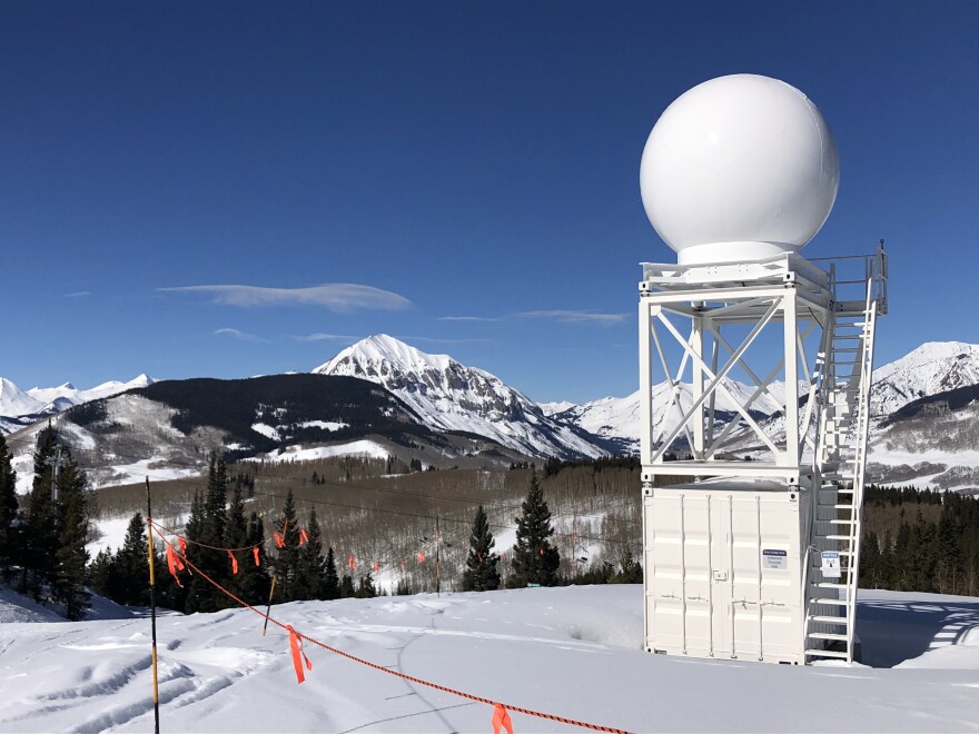 The Xband radar on Crested Butte Mountain Resort.