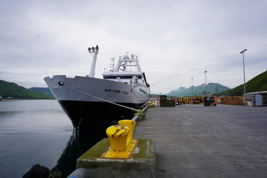 The Northern Eagle docked in Unalaska/Dutch Harbor in July 2020.