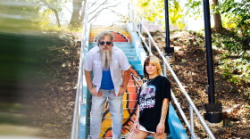 two people posing for a photograph 