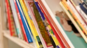 A bookshelf packed with children's books. (Catherine McQueen/Getty Images)