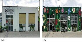 The Visionaries + Voices Mural Project - before and after