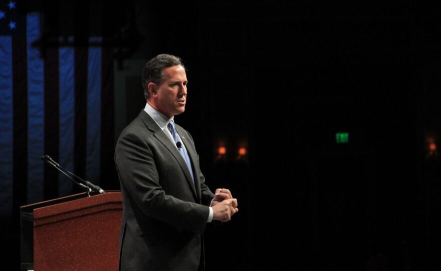 Sen. Rick Santorum said he would launch a major offensive after Friday’s Paris attacks, if elected. He also said he would not accept any refugees because there would be no way to track them. Photo: Ariella Phillips/WUFT News