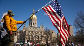 FILE: Thousands rally at the “No Kings” protest at the capitol in Hartford on March 28, 2026.