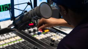 KCUR's Paul Nyakatura running the board during Up To Date on April 17, 2025.
