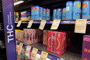 THC-infused drinks are for sale at a Total Wine and More liquor store in Kansas City, Missouri. A federal ban will make hemp-derived products like these illegal beginning in December.