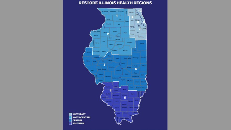 Gov. J.B. Pritzker's plan to reopen Illinois breaks the state into four regions. 