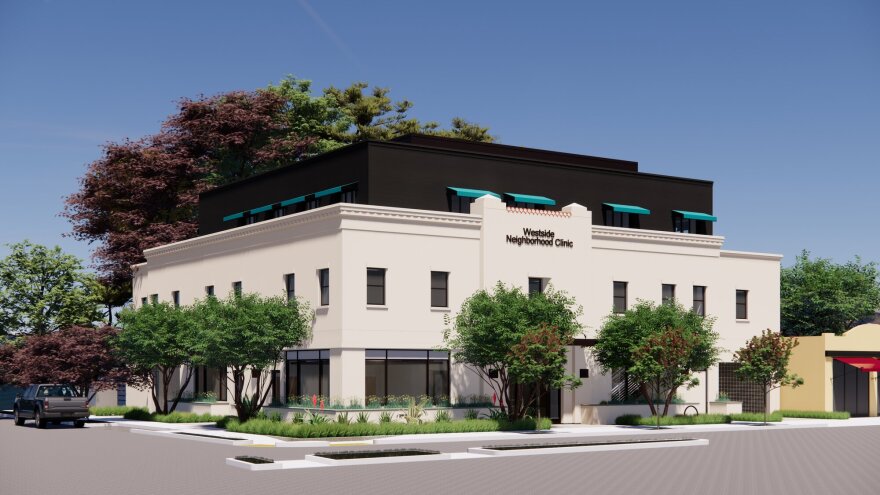 An artist's rendering of the new Santa Barbara Neighborhood Clinics building under construction on Santa Barbara's Westside. The three story, 19,000 square foot building on Micheltorena Street will be named after the Wyatt family.