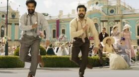 N.T. Rama Rao Jr. and Ram Charan dance in the music video for RRR's "Naatu Naatu."