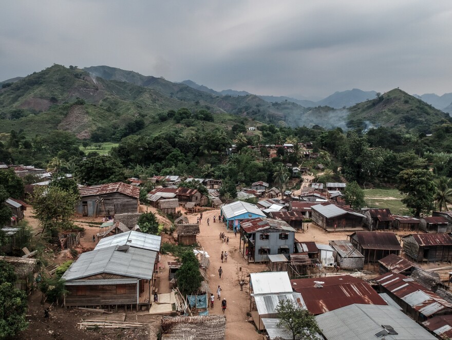 An aerial view of the village of Belambo, which lies at the heart of the vanilla-producing region in northern Madagascar.