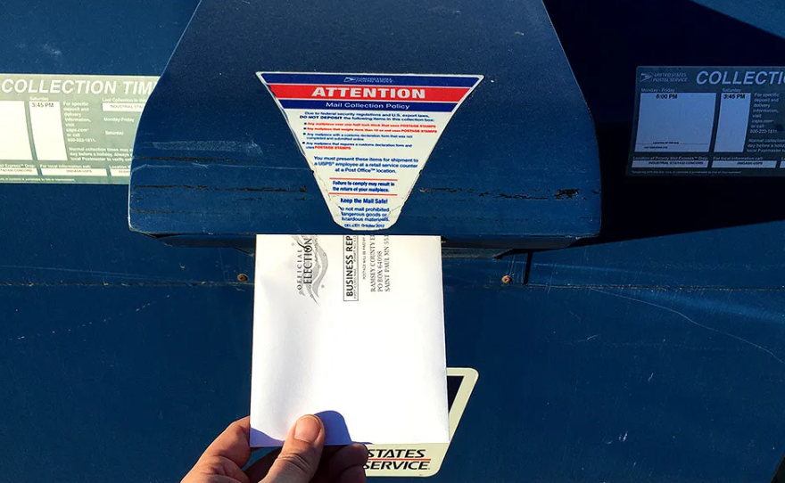 A ballot is sent by mail.
