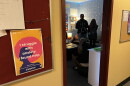 Peer counselors, all students at Rocky Mountain High School in Fort Collins, gather in the counseling room during a passing period. Many schools lack the necessary resources to meet student's mental health needs.