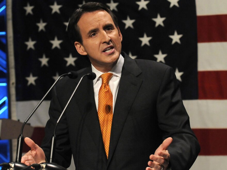 Former Minnesota Gov. Tim Pawlenty speaks at the Iowa Faith & Freedom Coalition Event in March in Waukee, Iowa. Five Republicans considering a run for president in 2012 presented themselves to hundreds of activists at the event.
