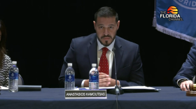 Florida Education Commissioner Stasi Kamoutsas speaks at a Florida Board of Education meeting.