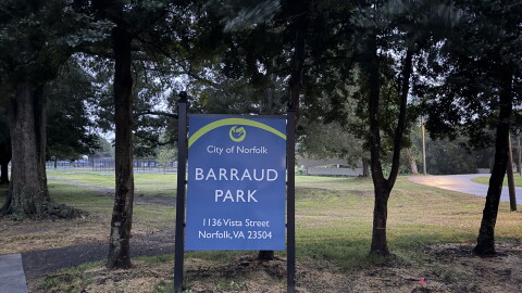 New signage at the historic Barraud Park is part of a major overhaul for park facilities.