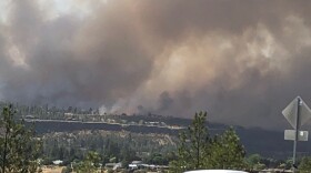 A view of Spokane's Old Trails fire about an hour after it ignited on Saturday afternoon.
