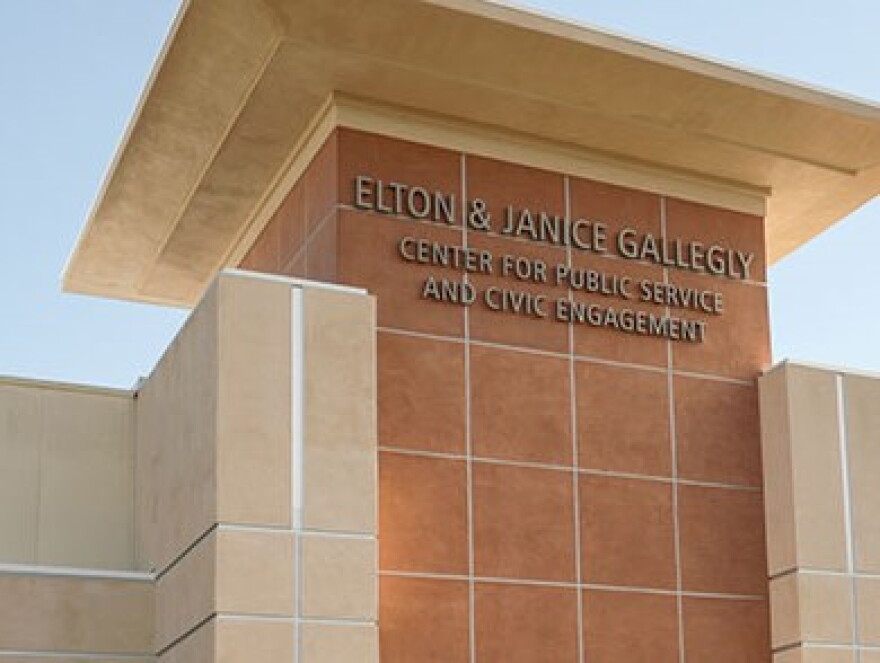 Former Congressman Elton Gallegly has filed a lawsuit against California Lutheran University over the management of a public affairs center opened in his name.