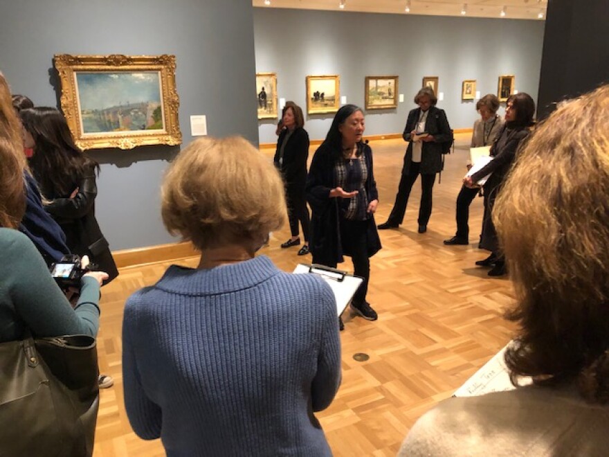 Curator Eik Kahng take media and visitors on a tour of the new Van Gogh exhibition.