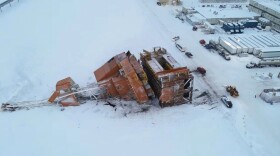 Doyon Rig 26 after it toppled over on Jan. 23, 2026.