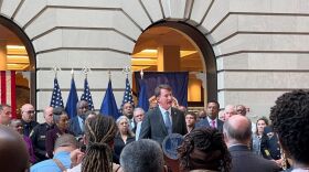 Photo by Laura Philion. Governor Glenn Youngkin announces Operation Bold Blue Line.