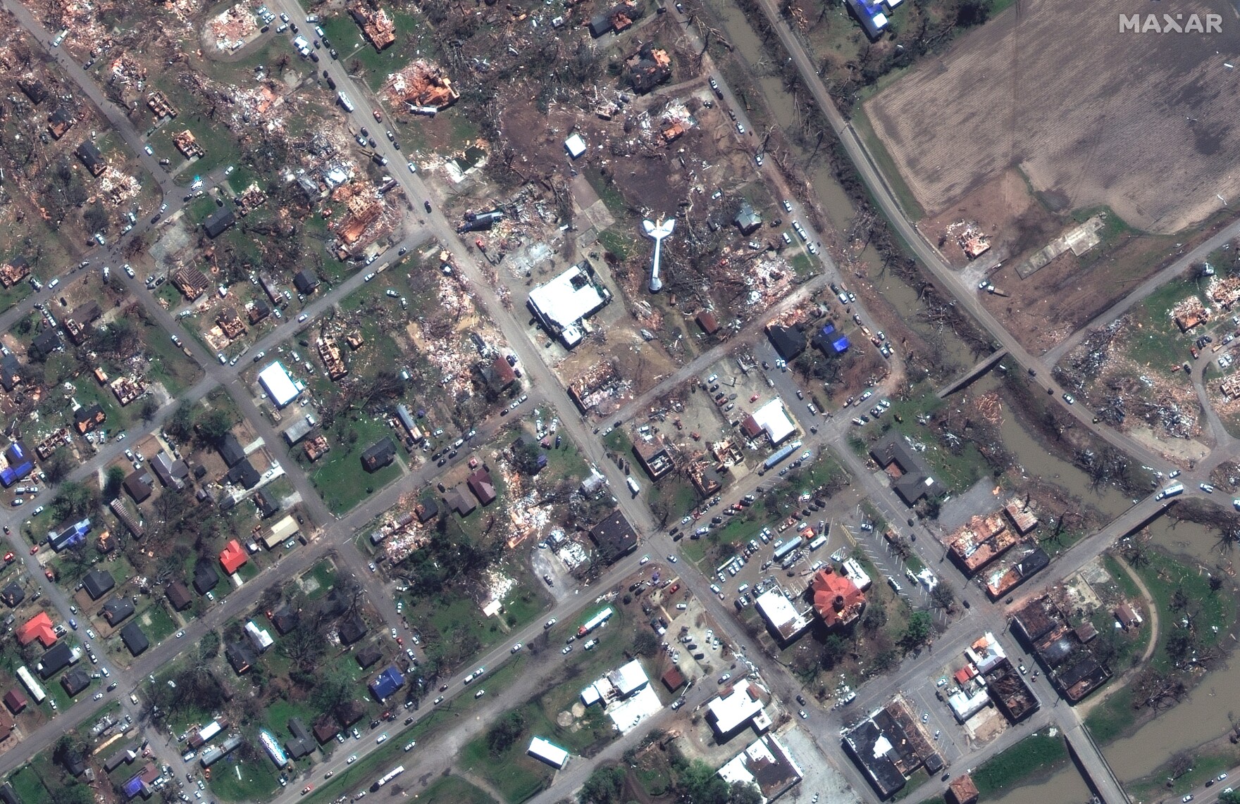Satellite images show devastation from tornado in Rolling Fork, Mississippi