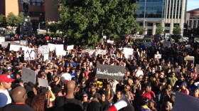 Hundreds of people gathered on the Statehouse lawn in Indianapolis on Saturday, July 9 to call for police reforms after recent killings in Louisiana and Minnesota.