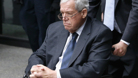 Former U.S. House Speaker Dennis Hastert departs the federal courthouse in Chicago after his sentencing on federal banking charges, April 27, 2016.