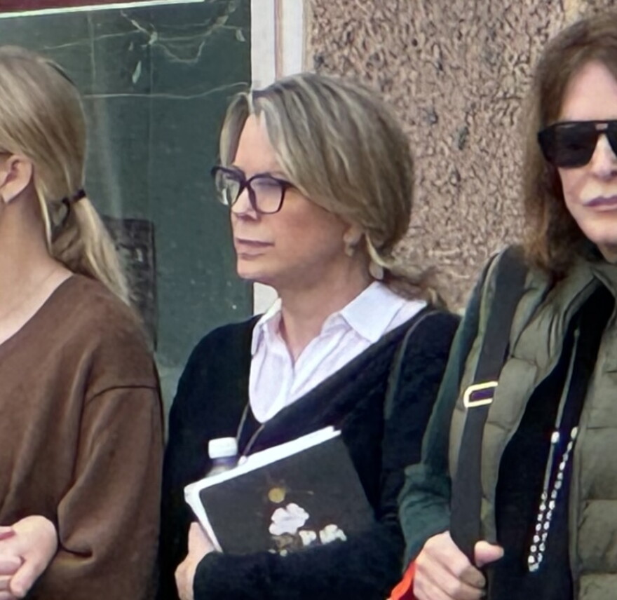 Rebecca Grossman (pictured January 2024) killed Mark and Jacob Iskander when she sped over the marked crosswalk they were using in Westlake Village, and left the scene