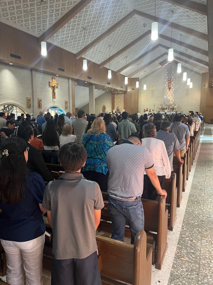 Mass on Sunday at St. Paul Catholic Church, May 25th 2025
