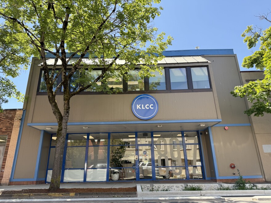 The outside of the KLCC studios in downtown Eugene.