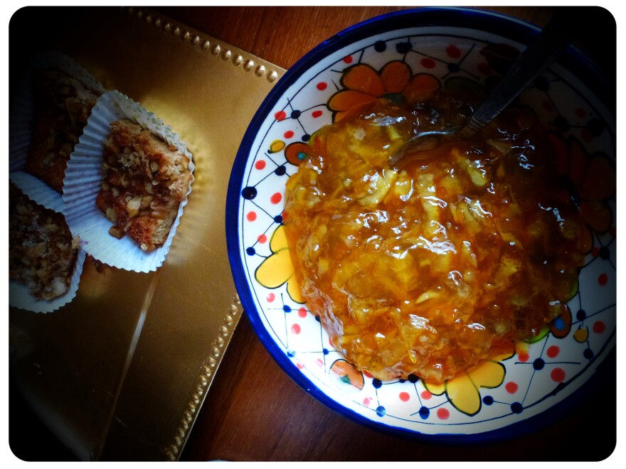 First breakfast: Beorn's Honey Nut cake, served with orange marmalade