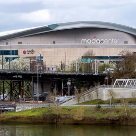The Moda Center pictured in 2024. The Blazers say the building is the oldest arena in the NBA that has not undergone a major renovation.