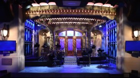 The SNL stage on  display during a media preview on May 29, 2015, at the Saturday Night Live: The Exhibition, celebrating the NBC program's 40-year history. (Timothy Clary/AFP/Getty Images)