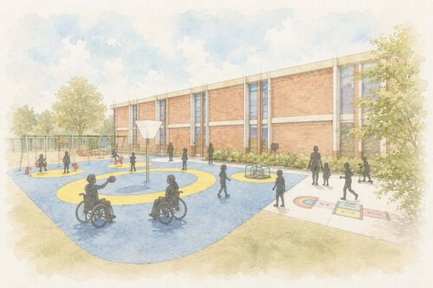 A rendering of a new playground area in the Brown Deer school district that will be upgraded if the 2026 referendum passes.