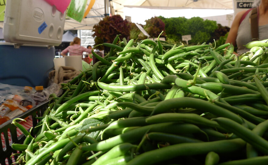 Green beans at the Ballard farmers market.