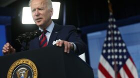U.S. President Joe Biden speaks during an event at the South Court Auditorium at Eisenhower Executive Office Building in Washington DC.