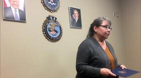 Bernie LaSarte, of Idaho's Coeur D'Alene tribe is the only Native American to win the FBI's Community Leadership Award this year. EMILY SCHWING / NORTHWEST NEWS NETWORK