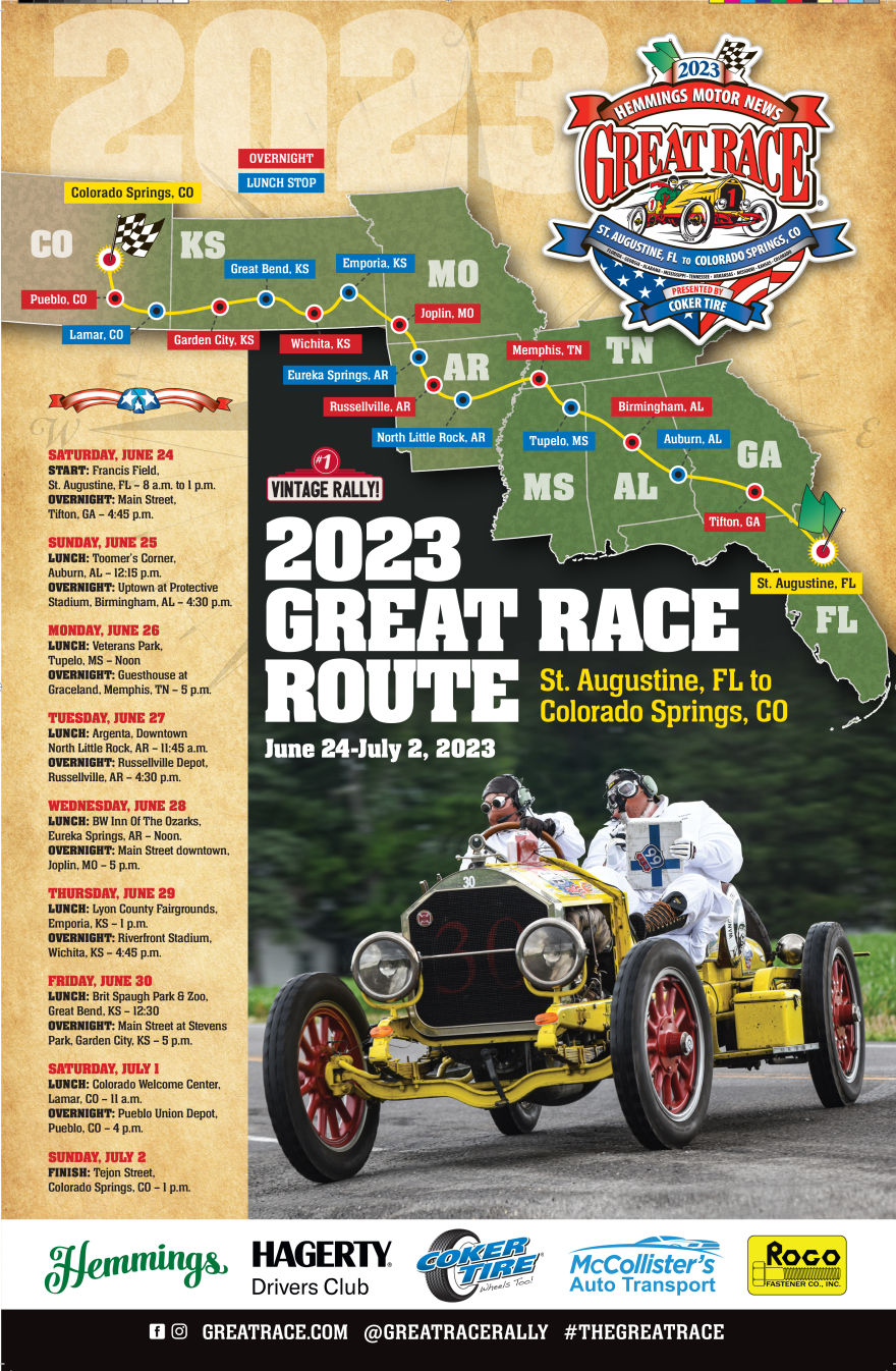 The 40th annual Great Race route.