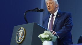 President Donald Trump speaks after the signing of a Board of Peace charter during the Annual Meeting of the World Economic Forum in Davos, Switzerland, Thursday, Jan. 22, 2026. (AP Photo/Evan Vucci)
